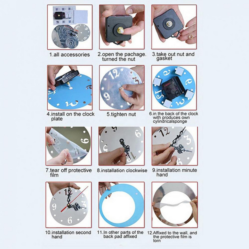 Apļi 3D sienas pulksteņi Pulksteņi Uzlīmes Uzlīmes Mājas istabu DIY dekori