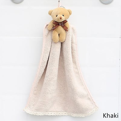 Cartoon Bear Wipe Ručnik za ruke Mekani zgusnuti koraljni flis Super upijajući brzo sušeći frotirni ručnici za kuhinju i kupaonicu