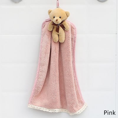 Cartoon Bear Wipe Ručnik za ruke Mekani zgusnuti koraljni flis Super upijajući brzo sušeći frotirni ručnici za kuhinju i kupaonicu