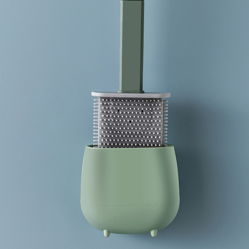 Βούρτσα τουαλέτας Βούρτσα σιλικόνης WC Cleaner Βούρτσα υγιεινής με προστασία από διαρροές νερού με βάση καθαρισμού Αξεσουάρ μπάνιου βούρτσα με μαλακές τρίχες