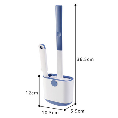 Set četki za WC školjku Zidna četka za WC školjku s držačem za odvod Silikonska ravna glava Fleksibilna četka za čišćenje s mekim čekinjama
