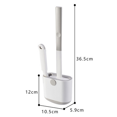 Set četki za WC školjku Zidna četka za WC školjku s držačem za odvod Silikonska ravna glava Fleksibilna četka za čišćenje s mekim čekinjama