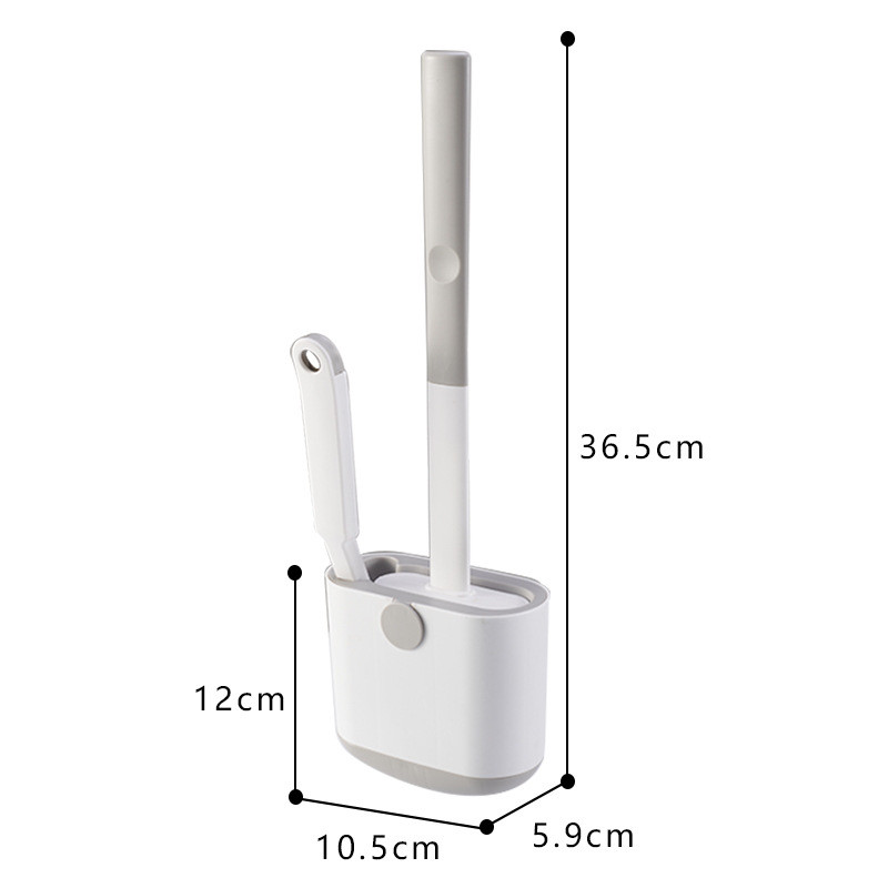 Set četki za WC školjku Zidna četka za WC školjku s držačem za odvod Silikonska ravna glava Fleksibilna četka za čišćenje s mekim čekinjama