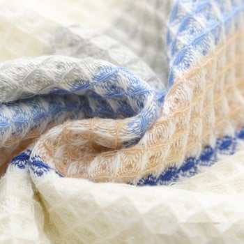 Удебелена 100% памучна кърпа за баня Премиум вафлена кърпа на райета Възрастни деца Домашна абсорбираща мека кърпа