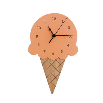 Παγωτό σκανδιναβικού στιλ Αιχμηρό ρολόι επιτοίχιας κινουμένων σχεδίων Αθόρυβο που δεν χτυπάει με μπαταρία με τροφοδοσία σπιτιού Σαλόνι γραφείου διακόσμηση