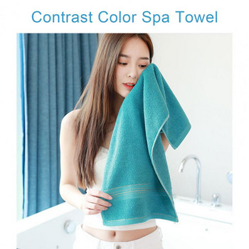 Памучна кърпа Силна абсорбция на вода Дебело измиване на лицето Контрастен цвят Спа кърпа Кърпа за ръце за домакинството
