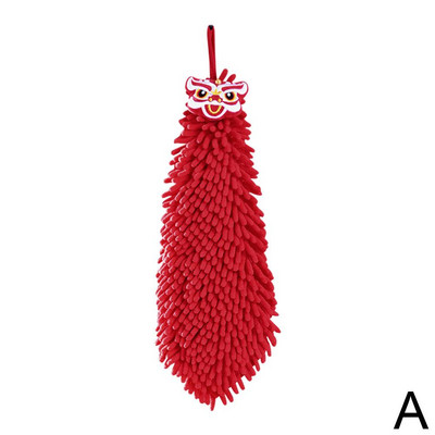 Crveni ručnik od šenile Kineski stil Brzosušeći upijajući rupčić za brisanje za kućnu kupaonicu Viseći ručnici E5E0