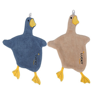 Πετσέτα χεριών Cartoon Duck Wipe Soft Thicken Coral Fleece Super Absorbent Quick Dry Παιδικές πετσέτες Terry για μπάνιο κουζίνας