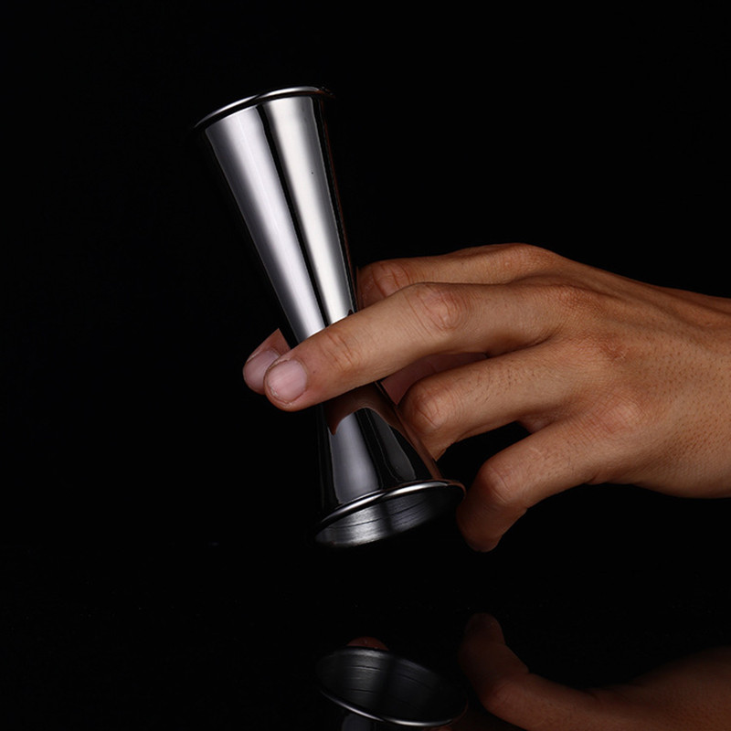 Kokteiļbāra džigger nerūsējošā tērauda japāņu dizaina džigger dubultā gara mērtrauks mājas bāram ballīšu bāra aksesuāru klubs