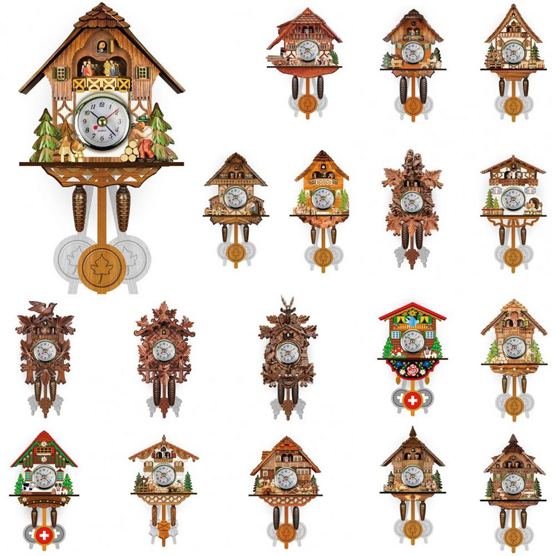 Drveni zidni sat Precizan dekorativni nordijski stil Antikni viseći alarm Drveni zidni sat Dekoracija doma za dnevnu sobu