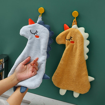 Сладка анимационна кърпа за къпане Aniaml Мека абсорбираща кърпа за ръце Непроливаща висяща кърпа за кърпа с динозавър Меки детски кърпи за ръце