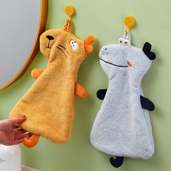 Сладка анимационна кърпа за къпане Aniaml Мека абсорбираща кърпа за ръце Непроливаща висяща кърпа за кърпа с динозавър Меки детски кърпи за ръце