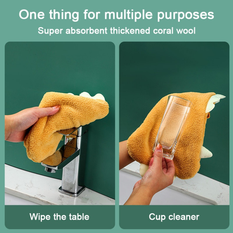 Slatki crtani Aniaml ručnik za kupanje Mekani upijajući ručnik za ruke koji se ne linja Viseći ručnik za brisanje dinosaura Mekani dječji ručnici za ruke