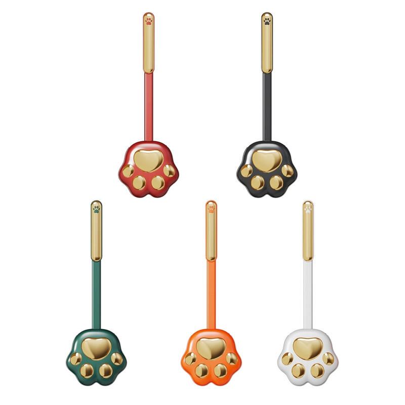 N0HB Cat-Paw formas tualetes birste Vannas istabas sienas Silikona tualetes podu tīrīšanas birste ar kastīti Vannas istabas piederumi