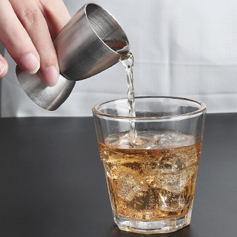 15/30 ml 25/50 ml nerūdijančio plieno juodo rožinio aukso sidabro dvigubas kokteilis, matavimo įrankis, matavimo puodelis