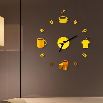 3D акрилен огледален ефект Направи си сам стикер за стенен часовник Стикер за стенопис Декорация на домашен спалня