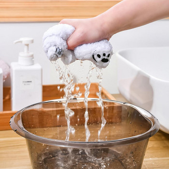 Μαλακή πετσέτα χεριών οικιακής χρήσης απορροφητικό ύφασμα κοραλλιογενές βελούδο μαντηλάκι Κρεμαστά πανιά πιάτων Πετσέτα Πανί Καθαρισμός Μπάνιου Πανί Bear Cute W8w4