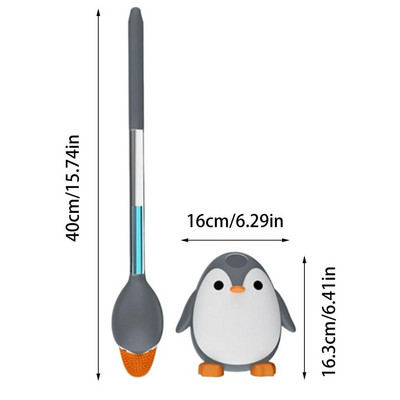 Tualetes podu birste un turētājs Penguin Cute tualetes birste Tualetes podu tīrīšanas līdzeklis vannas istabas skrubim tualetei
