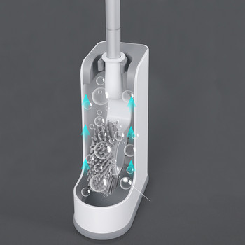 TPR двустранна четка за тоалетна гумена глава Рамка за почистване на втулка за почистване на пода в домакинството Комплект аксесоари за баня