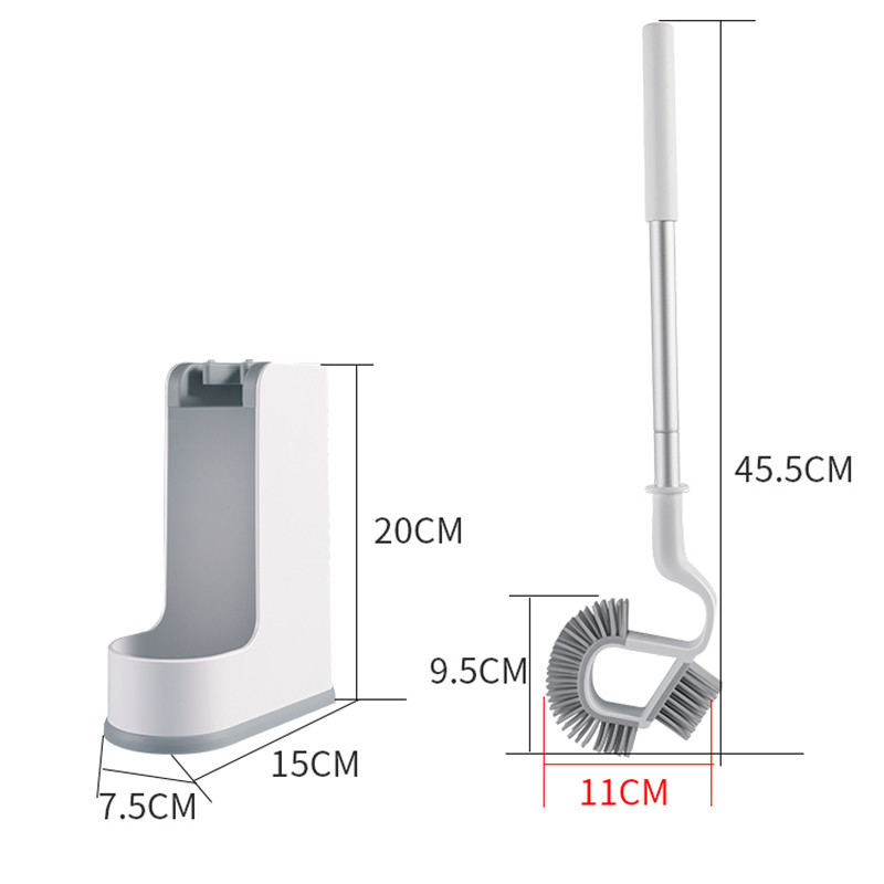 TPR dvostrana četka za WC školjku s gumenom glavom za čišćenje okvira za čišćenje podova u kućanstvu Set kupaonskog pribora
