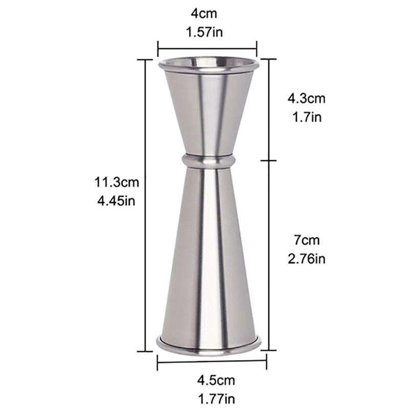 Nerūsējošā tērauda kokteiļu džigger mērīšanas kokteiļu rīks kokteiļu rīks, augļu sulas mudler virtuves ierīces