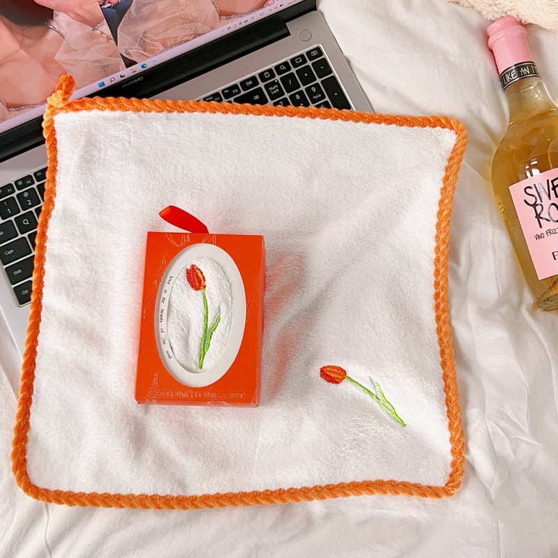 Tulipan izvezen ručnik za lice Vjenčani dar Suvenir Ručnik za pranje Kupaonski mekani brzosušeći ručnik za plažu Rupčić za tulipan