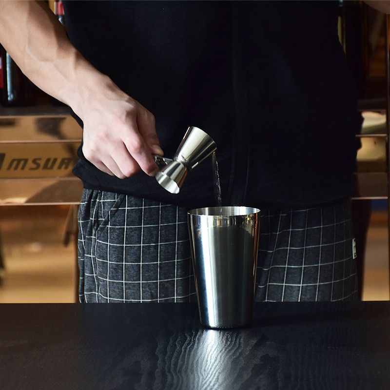 Mērglāze instrumenti Stieņa mēra kokteiļu džigger ar rokturi Mērglāze 304 nerūsējošā tērauda stieņu instrumenti