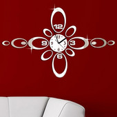 Moderna velika DIY ovalna zrcalna površina zidne umjetničke naljepnice sa satom Poklon za uređenje doma