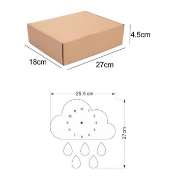 Скандинавски стил дървен анимационен облак слон часовник във формата на дъждовна капка детска стая сладък стенен часовник декорации за дома
