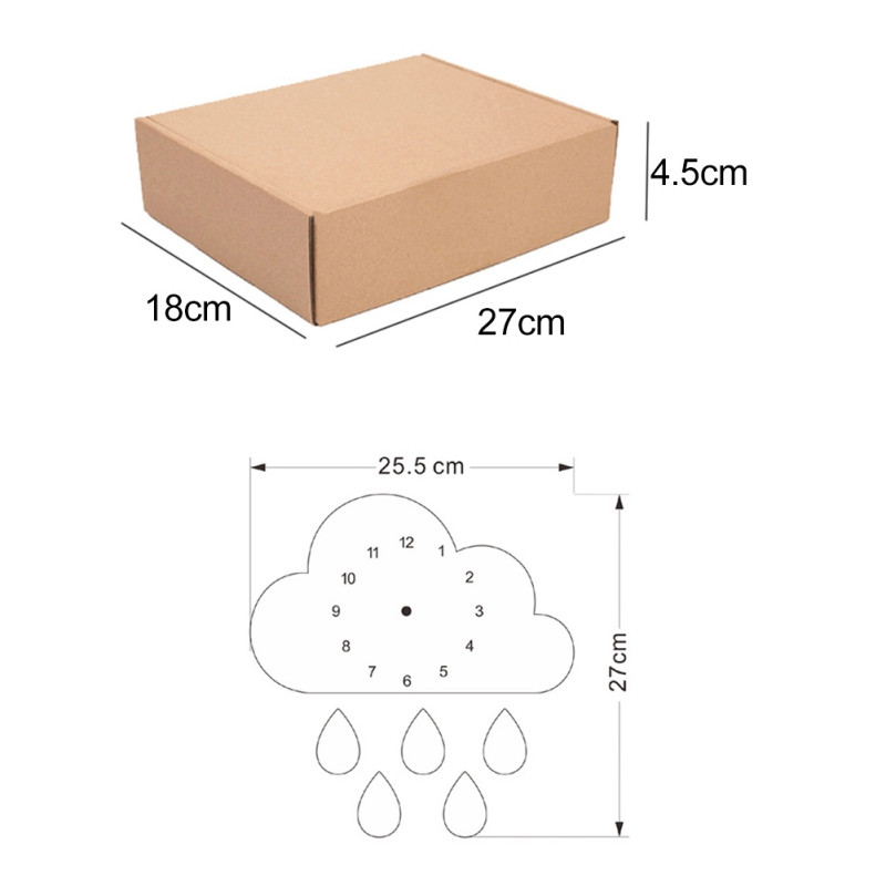 Nordijski stil drveni crtić oblak slon sat u obliku kapi kiše dječja soba slatki zidni sat ukrasi za dom