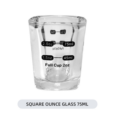 Ceașă de măsurare din sticlă de 45 ml Instrument de băutură Cupă cu uncie Jigger Bar Pahar de cocktail mixt Bol de măsurare pentru ceașcă de cafea espresso rezistentă la căldură
