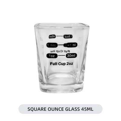 Ceașă de măsurare din sticlă de 45 ml Instrument de băutură Cupă cu uncie Jigger Bar Pahar de cocktail mixt Bol de măsurare pentru ceașcă de cafea espresso rezistentă la căldură