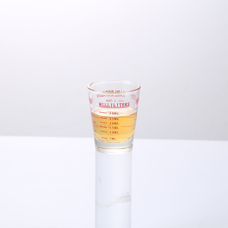 45 ml stiklinis matavimo puodelis gėrimo įrankis uncijos puodelis "Jigger Bar" mišraus kokteilio stiklinė Karščiui atspari espreso kavos puodelio matavimo indas