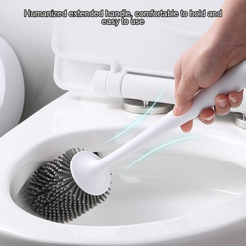 Четка за тоалетна Пластмасова четка за почистване на стена С дълга дръжка Инструмент за почистване на баня Сив