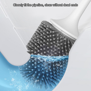 Βούρτσα τουαλέτας Πλαστική βούρτσα καθαρισμού τοίχου Εργαλείο καθαρισμού μπάνιου με μακριά λαβή Γκρι