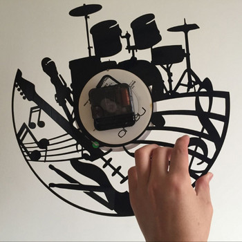 Creative Simple Raft Drum Record Ρολόι τοίχου Σαλόνι Ρολόι τοίχου Ρετρό διακόσμηση Ψηφιακό ρολόι τοίχου Ρολόι τοίχου μπαταρία