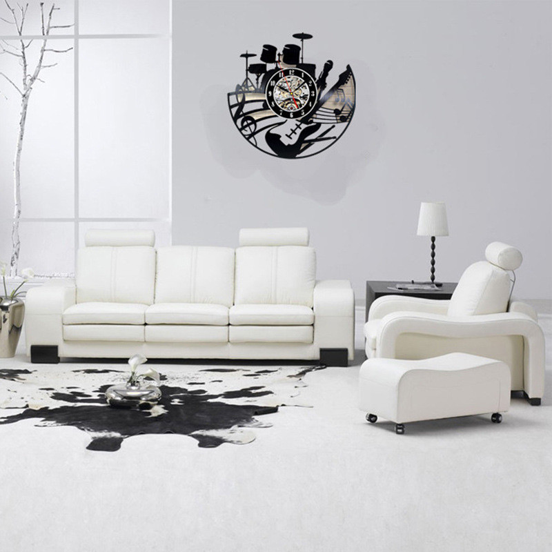 Kreativna jednostavna polica Zidni sat s pločama za doboš Zidni sat za dnevni boravak Retro dekoracija Digitalni zidni sat Zidni sat na baterije