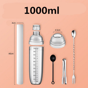 Plastikinis Martini kokteilių plaktuvas 350 ml / 530 ml / 700 ml / 1000 ml vyno gėrimų maišytuvas Vyno plaktuvo puodelis gėrimų maišyklė Barware Boston baro įrankis