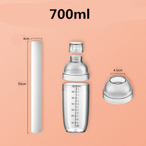 Plastikinis Martini kokteilių plaktuvas 350 ml / 530 ml / 700 ml / 1000 ml vyno gėrimų maišytuvas Vyno plaktuvo puodelis gėrimų maišyklė Barware Boston baro įrankis
