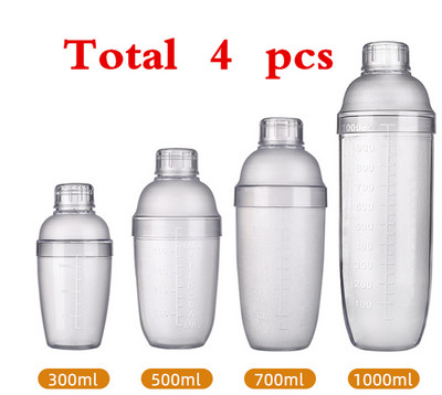 Plastikinis Martini kokteilių plaktuvas 350 ml / 530 ml / 700 ml / 1000 ml vyno gėrimų maišytuvas Vyno plaktuvo puodelis gėrimų maišyklė Barware Boston baro įrankis