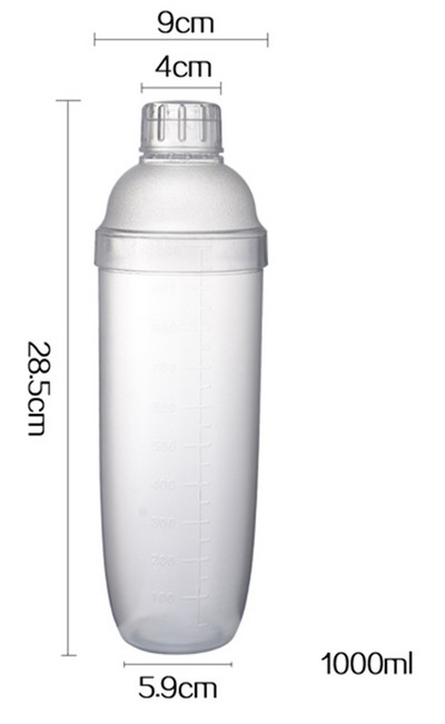 Plastikinis Martini kokteilių plaktuvas 350 ml / 530 ml / 700 ml / 1000 ml vyno gėrimų maišytuvas Vyno plaktuvo puodelis gėrimų maišyklė Barware Boston baro įrankis