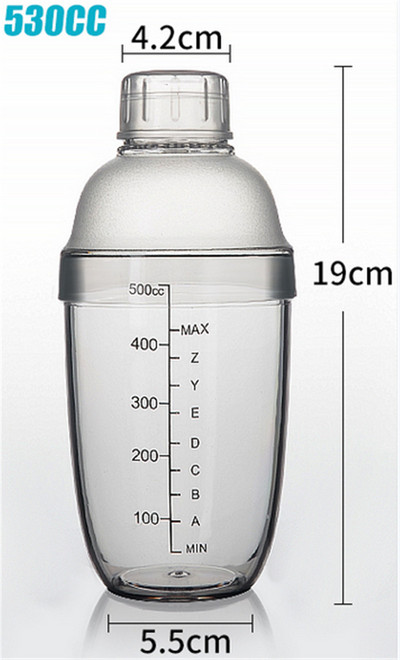 Plastikinis Martini kokteilių plaktuvas 350 ml / 530 ml / 700 ml / 1000 ml vyno gėrimų maišytuvas Vyno plaktuvo puodelis gėrimų maišyklė Barware Boston baro įrankis