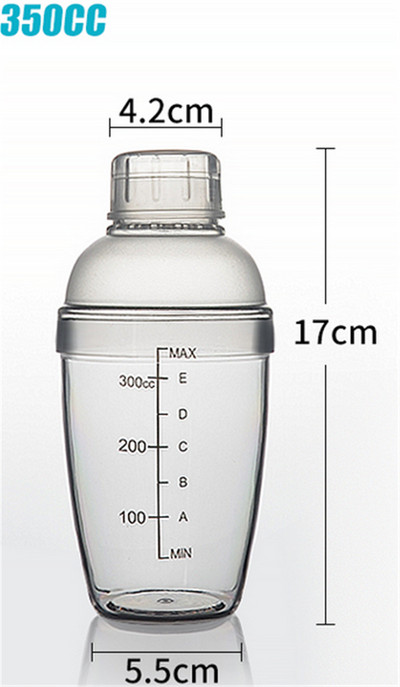 Plastikinis Martini kokteilių plaktuvas 350 ml / 530 ml / 700 ml / 1000 ml vyno gėrimų maišytuvas Vyno plaktuvo puodelis gėrimų maišyklė Barware Boston baro įrankis