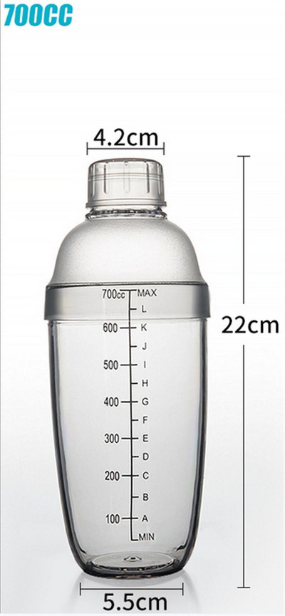 Plastikinis Martini kokteilių plaktuvas 350 ml / 530 ml / 700 ml / 1000 ml vyno gėrimų maišytuvas Vyno plaktuvo puodelis gėrimų maišyklė Barware Boston baro įrankis