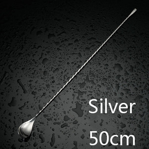 Kokteiļu karotes josla karote nerūsējošā tērauda maisīšanas spirālveida raksta josla Teadrop karotes stieņa rīks bārmeņa rīki