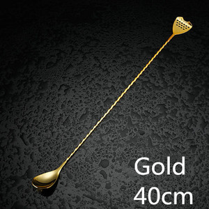 Kokteiļu karotes josla karote nerūsējošā tērauda maisīšanas spirālveida raksta josla Teadrop karotes stieņa rīks bārmeņa rīki