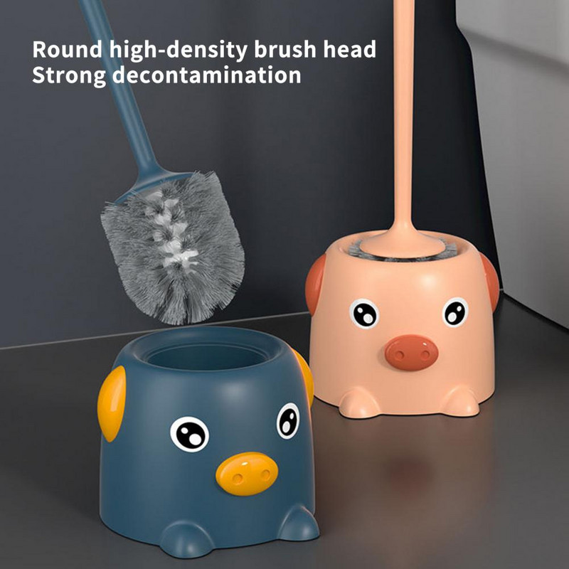 Moderna tualetes suka, pagarina rokturi tualetes tīrīšanas birste Jauki, jauka cūkas vannas istabas suka Spēcīga dekontaminācija