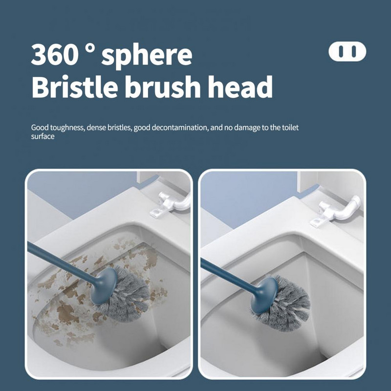 Moderna tualetes suka, pagarina rokturi tualetes tīrīšanas birste Jauki, jauka cūkas vannas istabas suka Spēcīga dekontaminācija