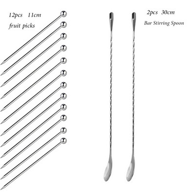 Mikser za koktele od nehrđajućeg čelika Štapići za miješanje Štapići za miješanje Puddler Muddler Kutlača Mješalica Štapići za miješanje Dodaci za bar