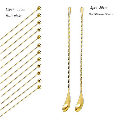 Mikser za koktele od nehrđajućeg čelika Štapići za miješanje Štapići za miješanje Puddler Muddler Kutlača Mješalica Štapići za miješanje Dodaci za bar